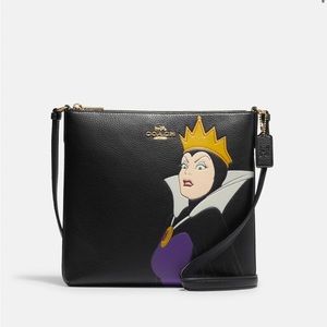 Disney X Coach Rowan File Bag With Evil Queen Motif COLOR:
Gold/Black Multi